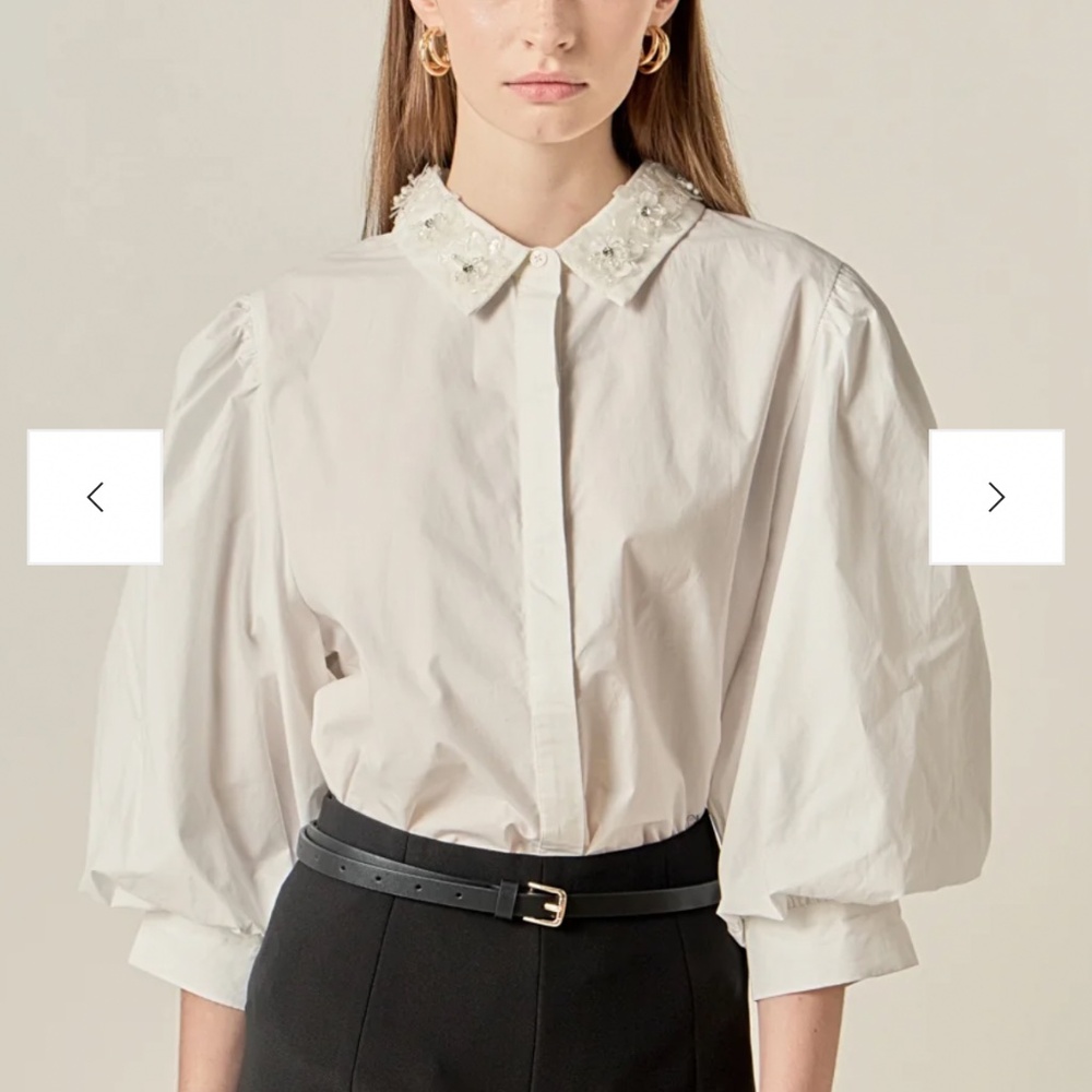 English Factory Jewel Collar Blouse